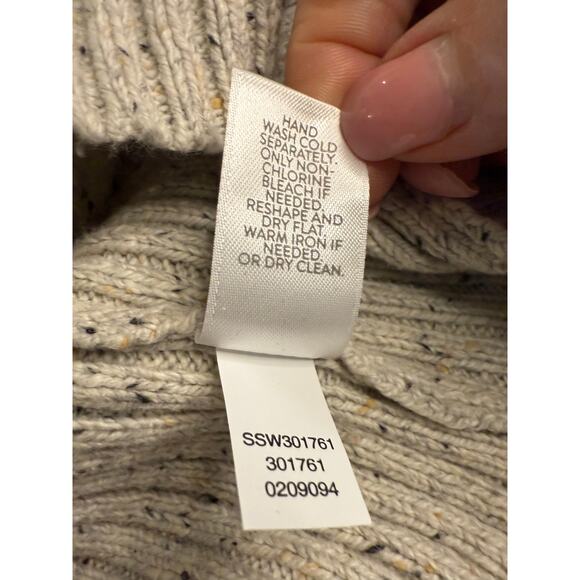 J.Jill V Neck Tunic Cream Speckled Sweater Size M - Picture 5 of 9